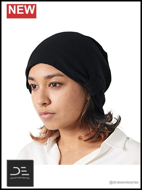 Slouchy Cotton Beanie Hat - Unisex Chemo Cap Soft Stretch